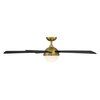 Wac 5-Blade Smart Ceiling Fan 54" Sat" Brass Matte Black w/3000K LED Light Kit and Remote Control F-053